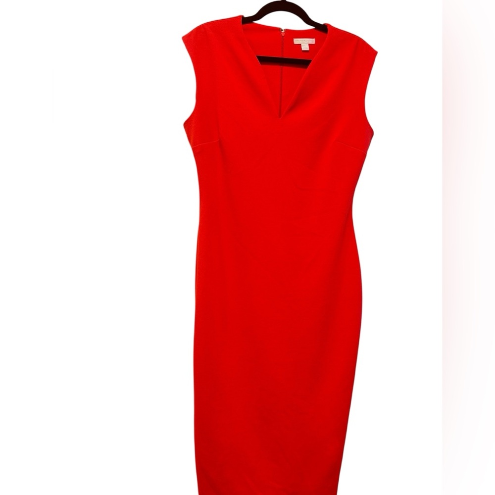 New York & Company Vibrant Red Midi Dress